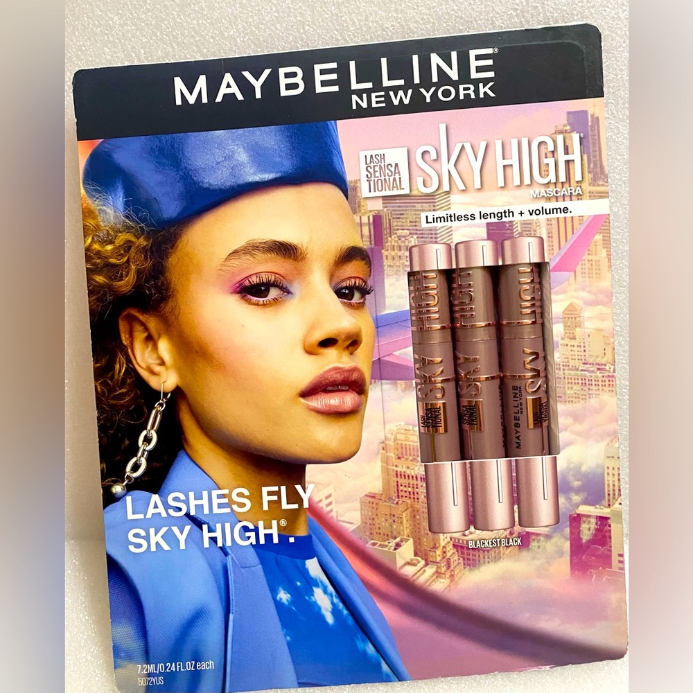 Maybelline Sky High Mascara Blackest Black Lash Sensational TIKTOK LOT OF 3